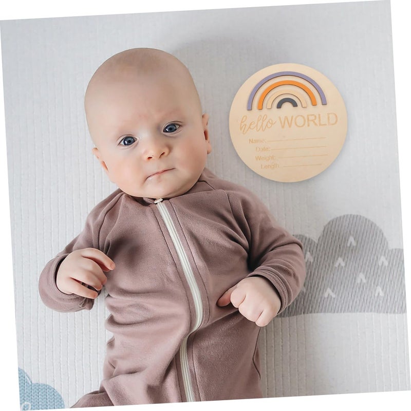 Wooden Rainbow Baby Monthly Milestone Cards Set Of 2 For Newborn Photography - Image 5